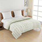 Artistic Cotton Abstract Green Single AC Quilt