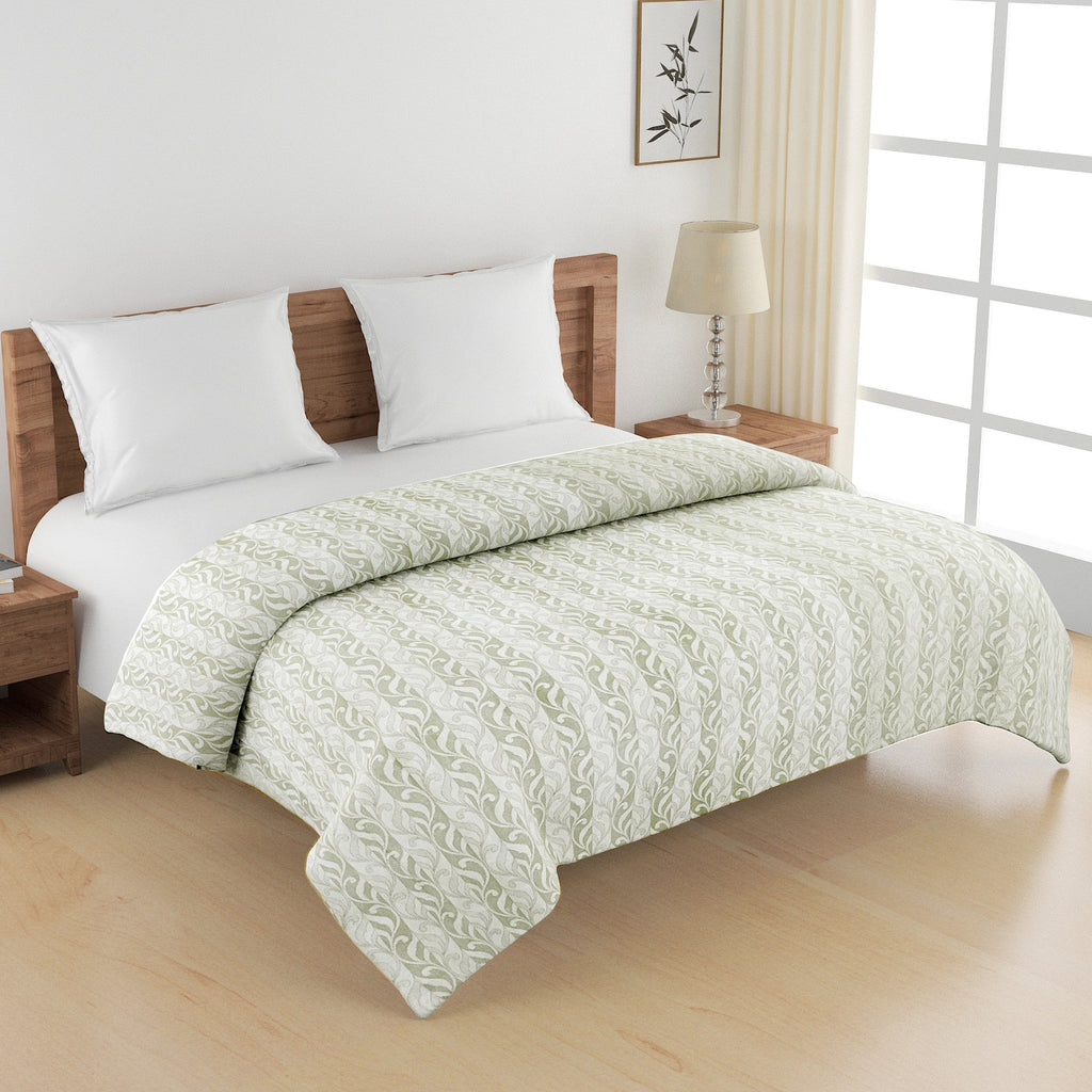 Artistic Cotton Abstract Green Single Winter Quilt