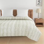 Modern Pure cotton Geometric Green Double AC Quilt