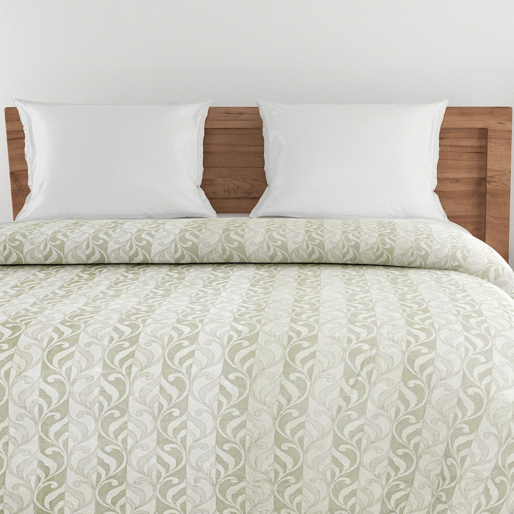 Artistic Cotton Abstract Green Single Winter Quilt