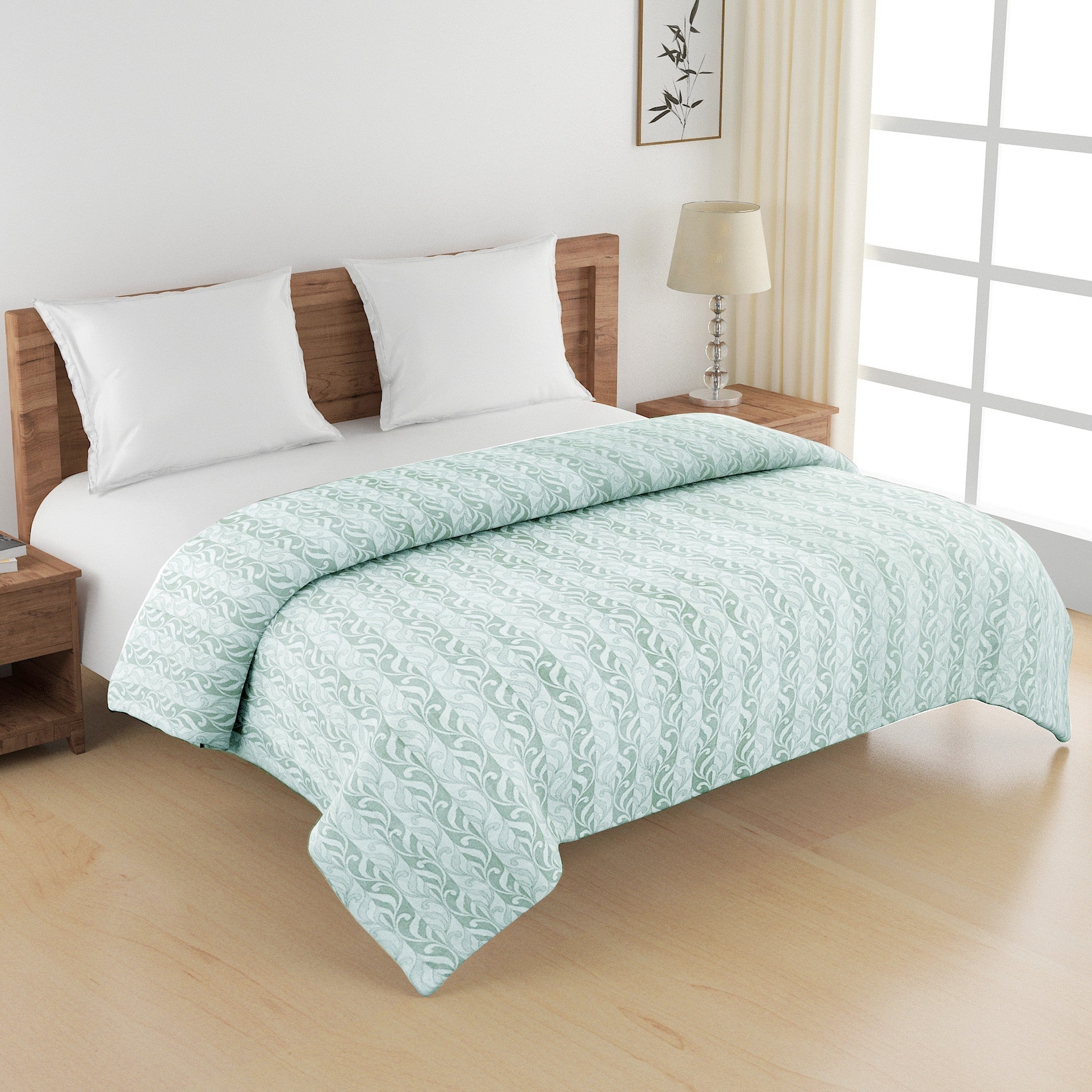 Artistic Cotton Abstract Blue Single Winter Quilt