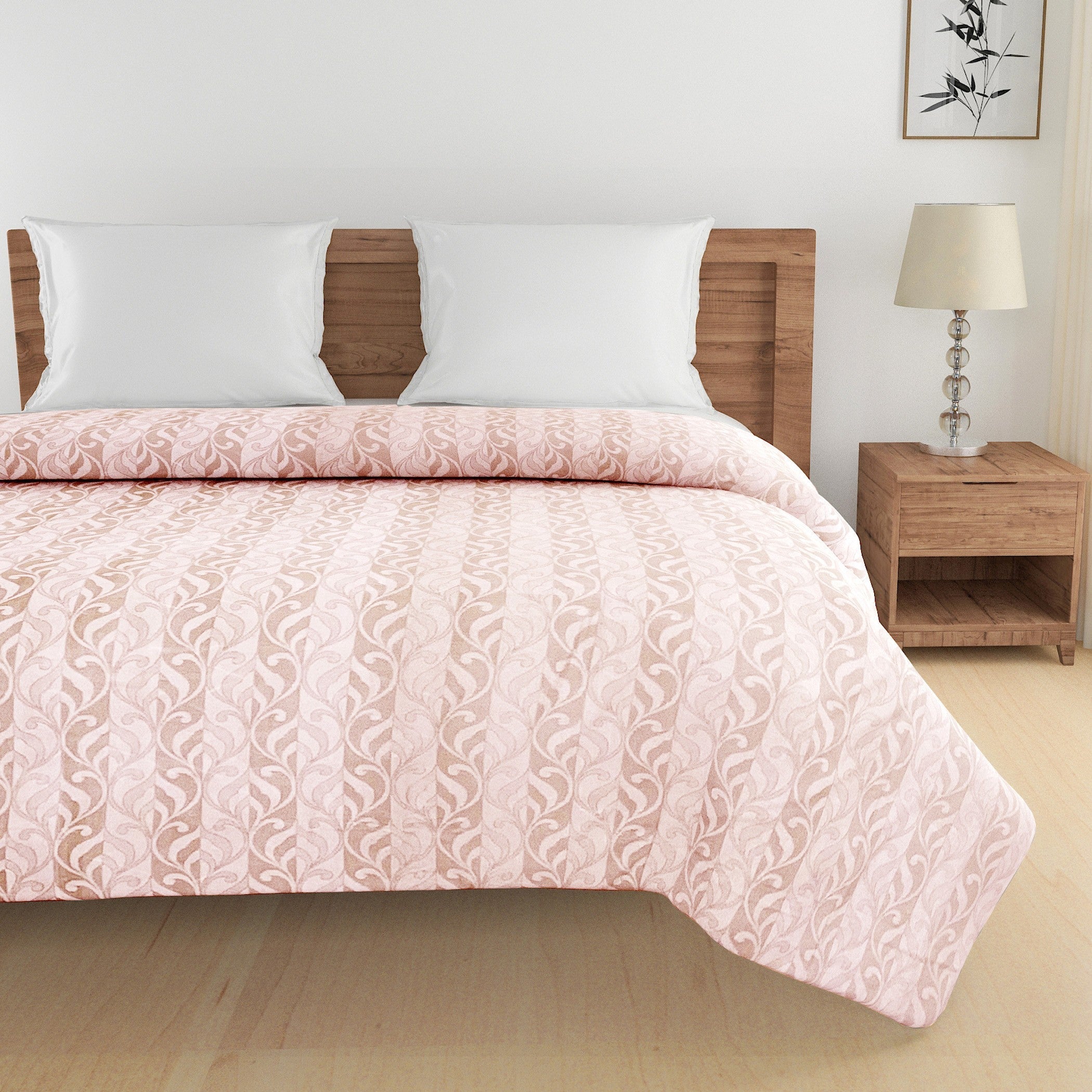 Artistic Cotton Abstract Brown Single AC Quilt