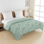 Soft Cotton Floral Green Single AC Quilt