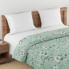 Soft Cotton Floral Green Single AC Quilt