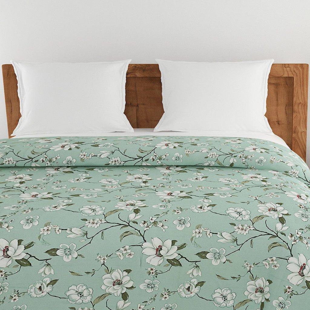 Soft Pure cotton Floral Green Double AC Quilt
