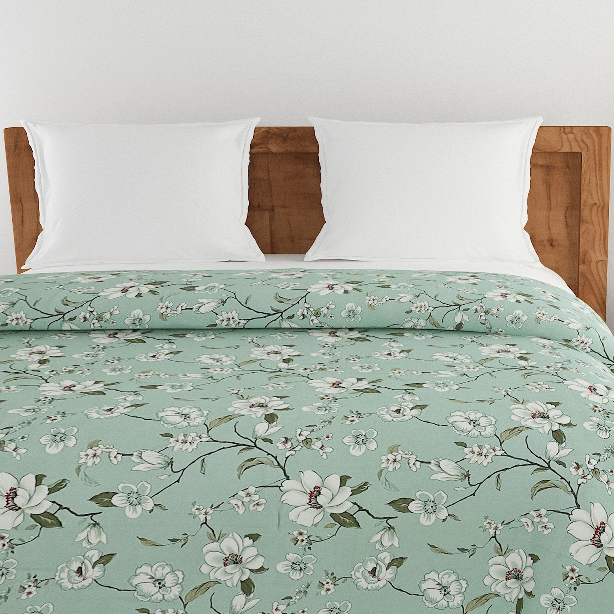 Soft Pure cotton Floral Green Double AC Quilt