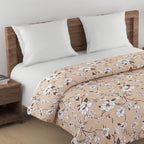 Soft Cotton Floral Beige Single AC Quilt