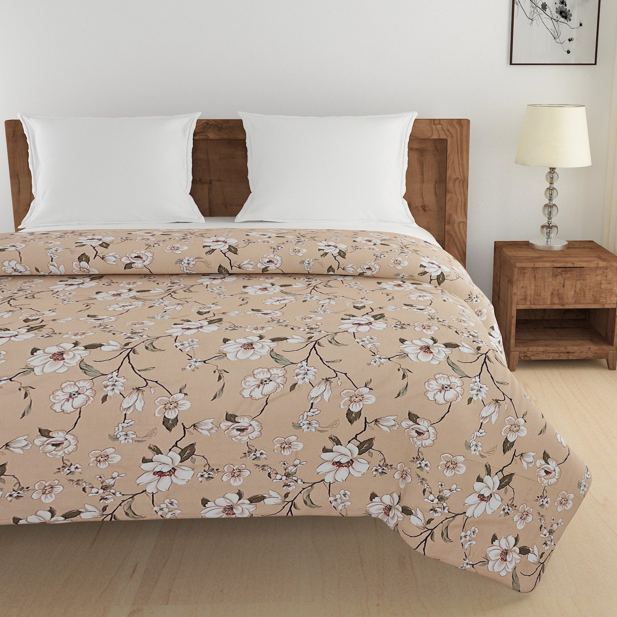 Soft Pure cotton Floral Beige Double Winter Quilt