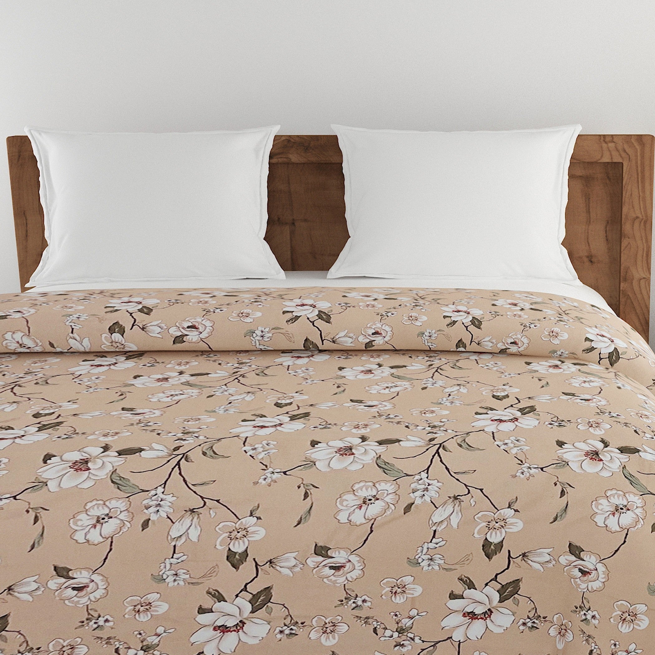 Soft Cotton Floral Beige Single Winter Quilt
