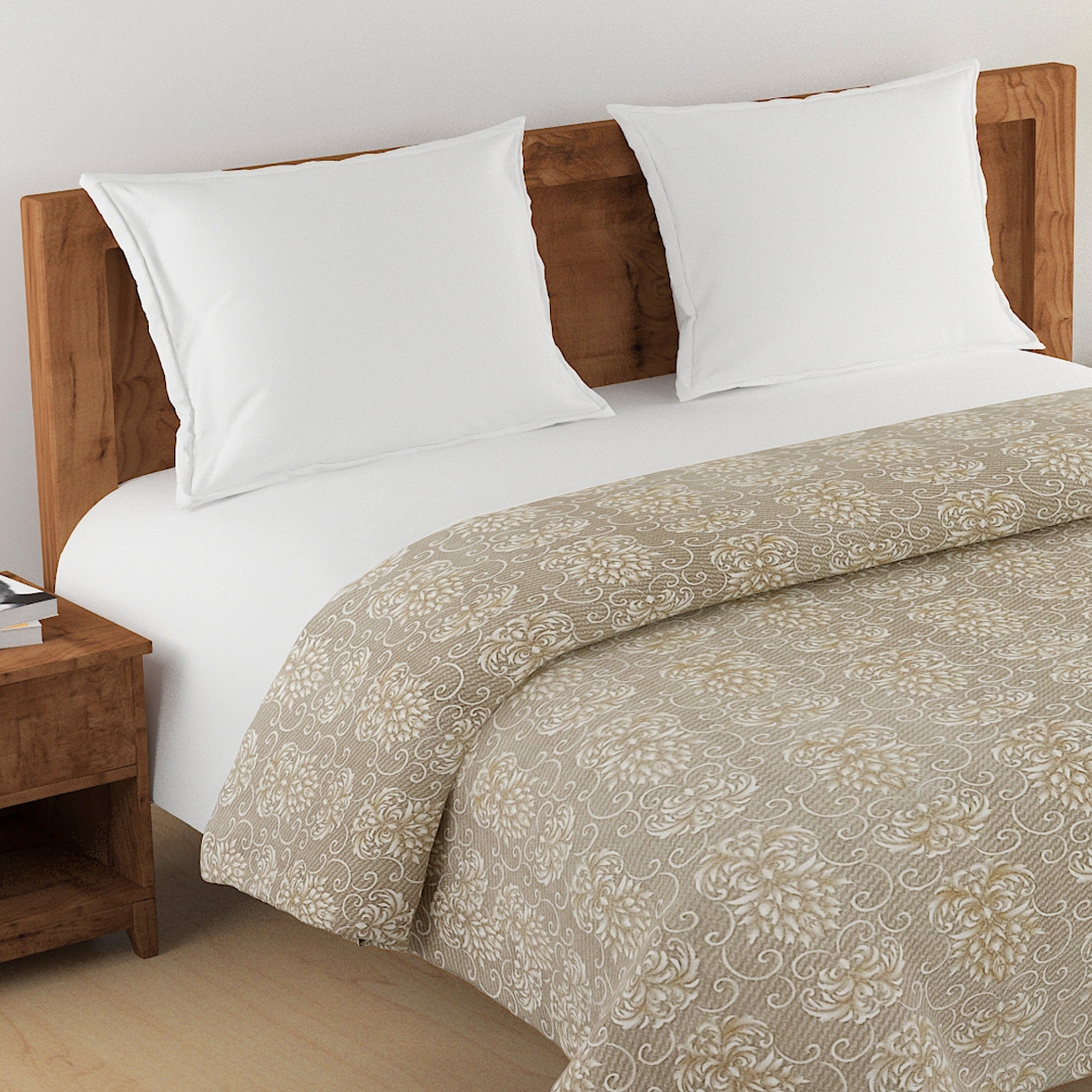 Artistic Cotton Abstract Brown Single AC Quilt