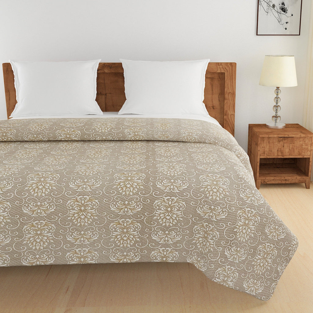 Artistic Cotton Abstract Brown Single AC Quilt