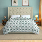 Modern Cotton Geometric Blue Double AC Quilt