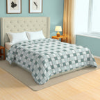 Modern Cotton Geometric Blue Double AC Quilt