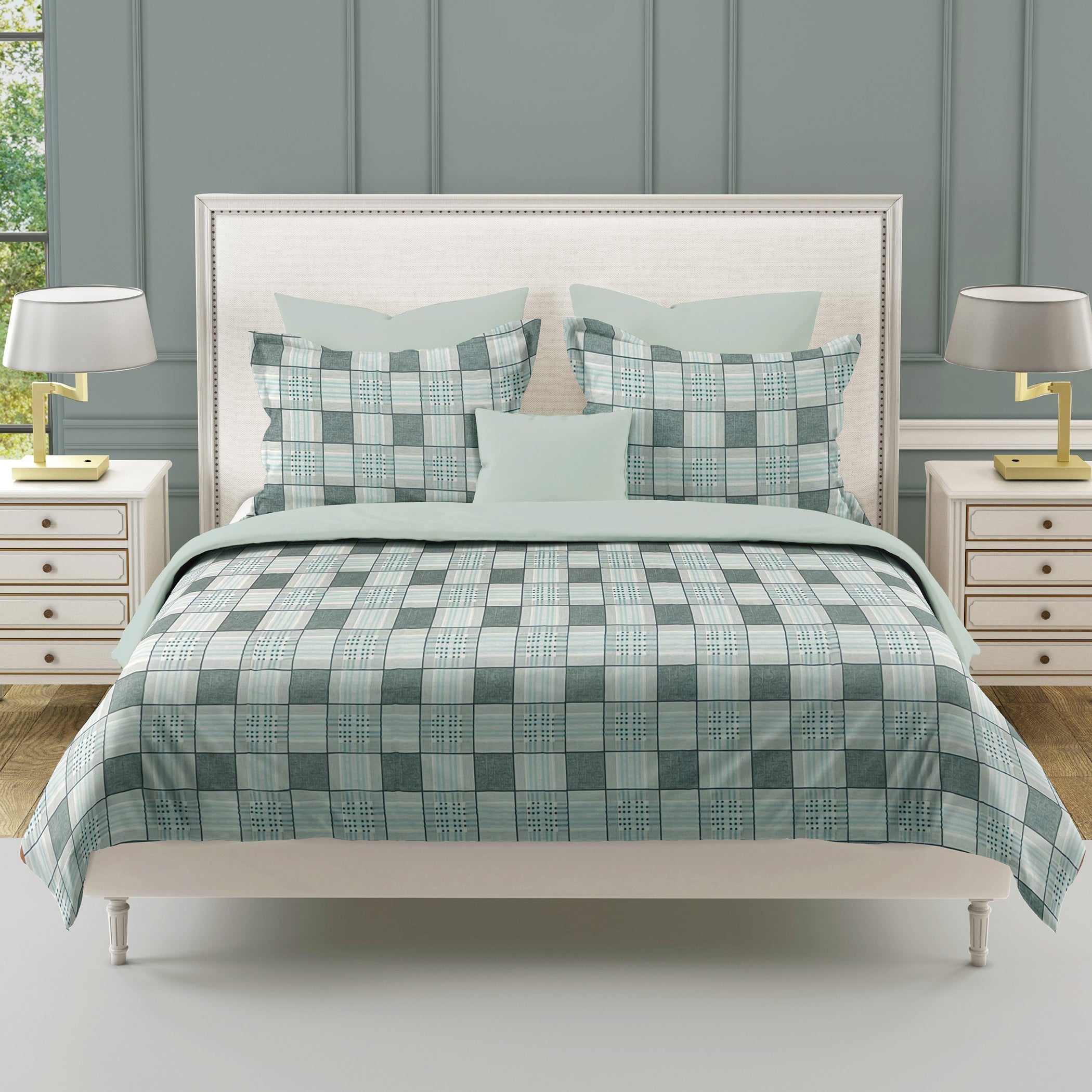 Modern Cotton Geometric Blue Double Winter Quilt