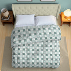 Modern Cotton Geometric Blue Double AC Quilt