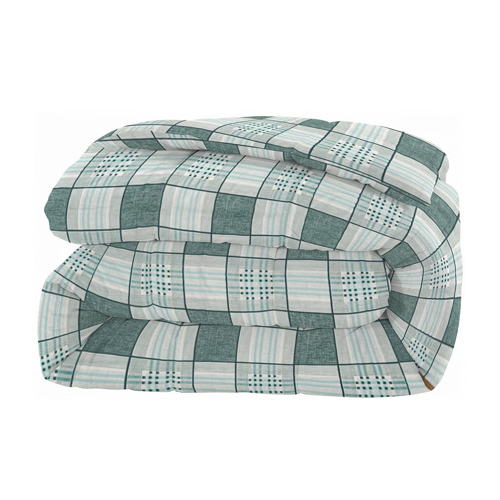 Modern Cotton Geometric Blue Double AC Quilt