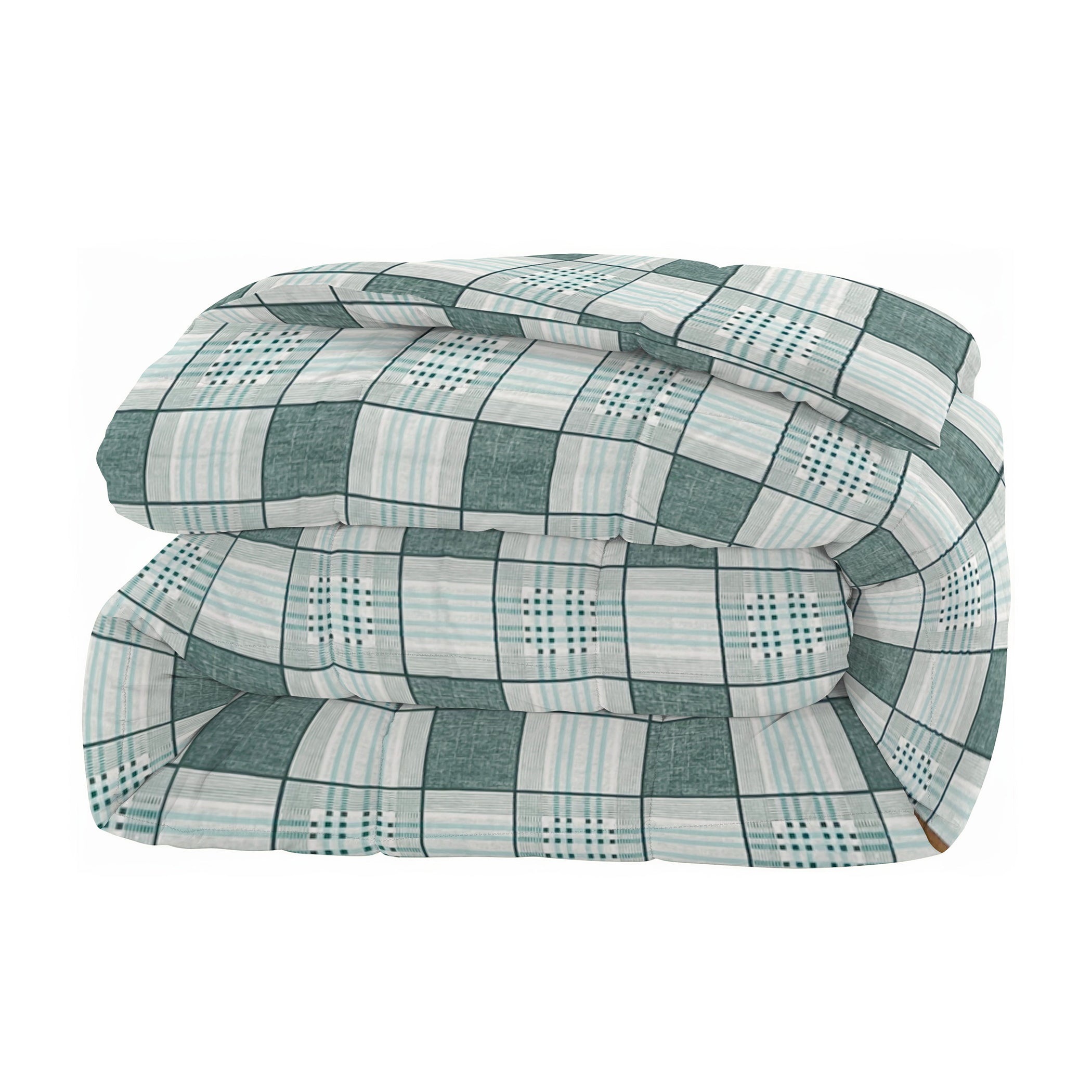 Modern Cotton Geometric Blue Double AC Quilt