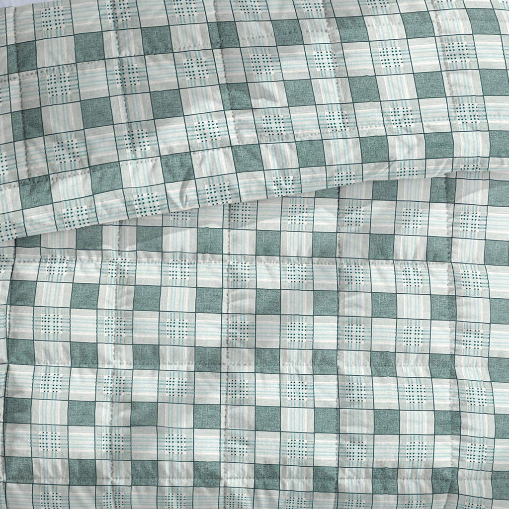 Modern Cotton Geometric Blue Double AC Quilt