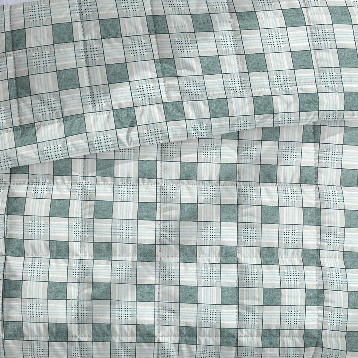 Modern Cotton Geometric Blue Double AC Quilt