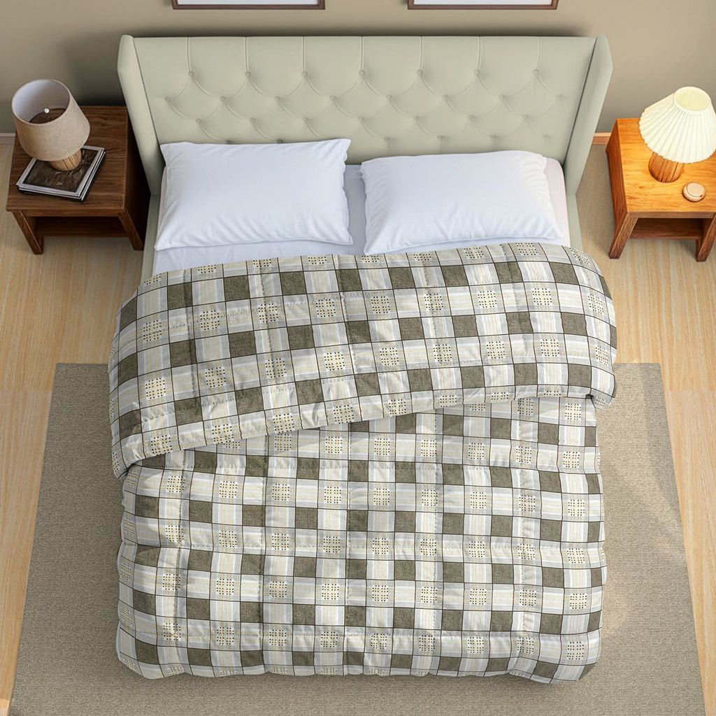 Modern Cotton Geometric Yellow Double AC Quilt