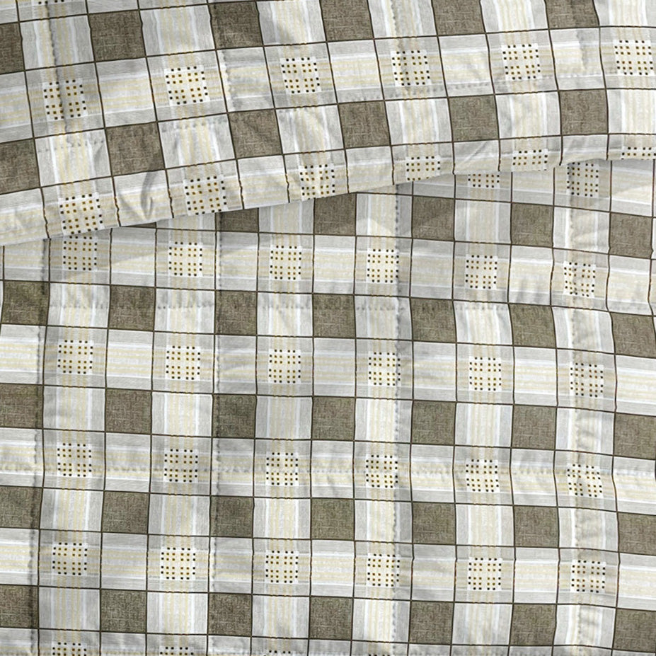 Modern Cotton Geometric Yellow Double AC Quilt