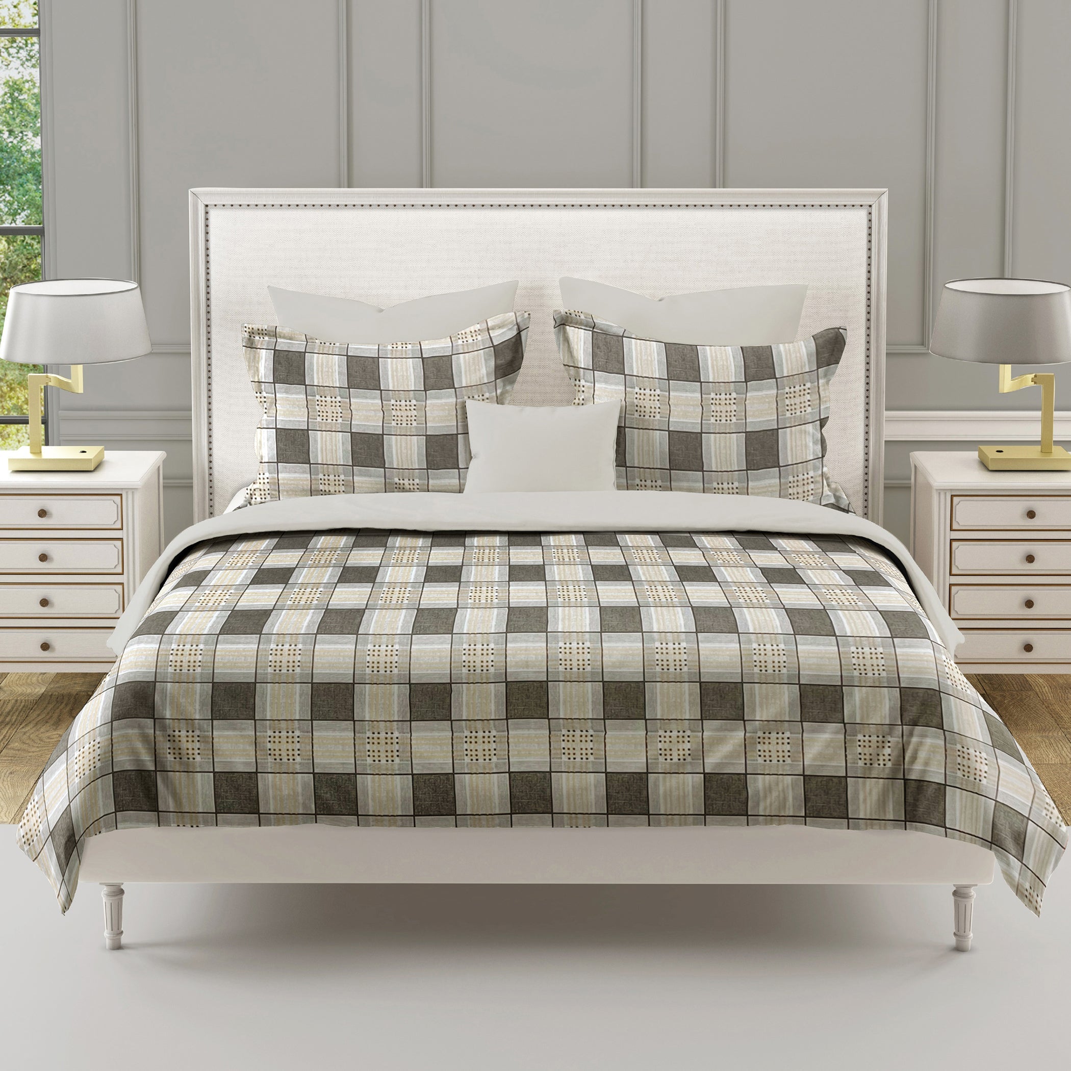 Modern Cotton Geometric Yellow Double Winter Quilt