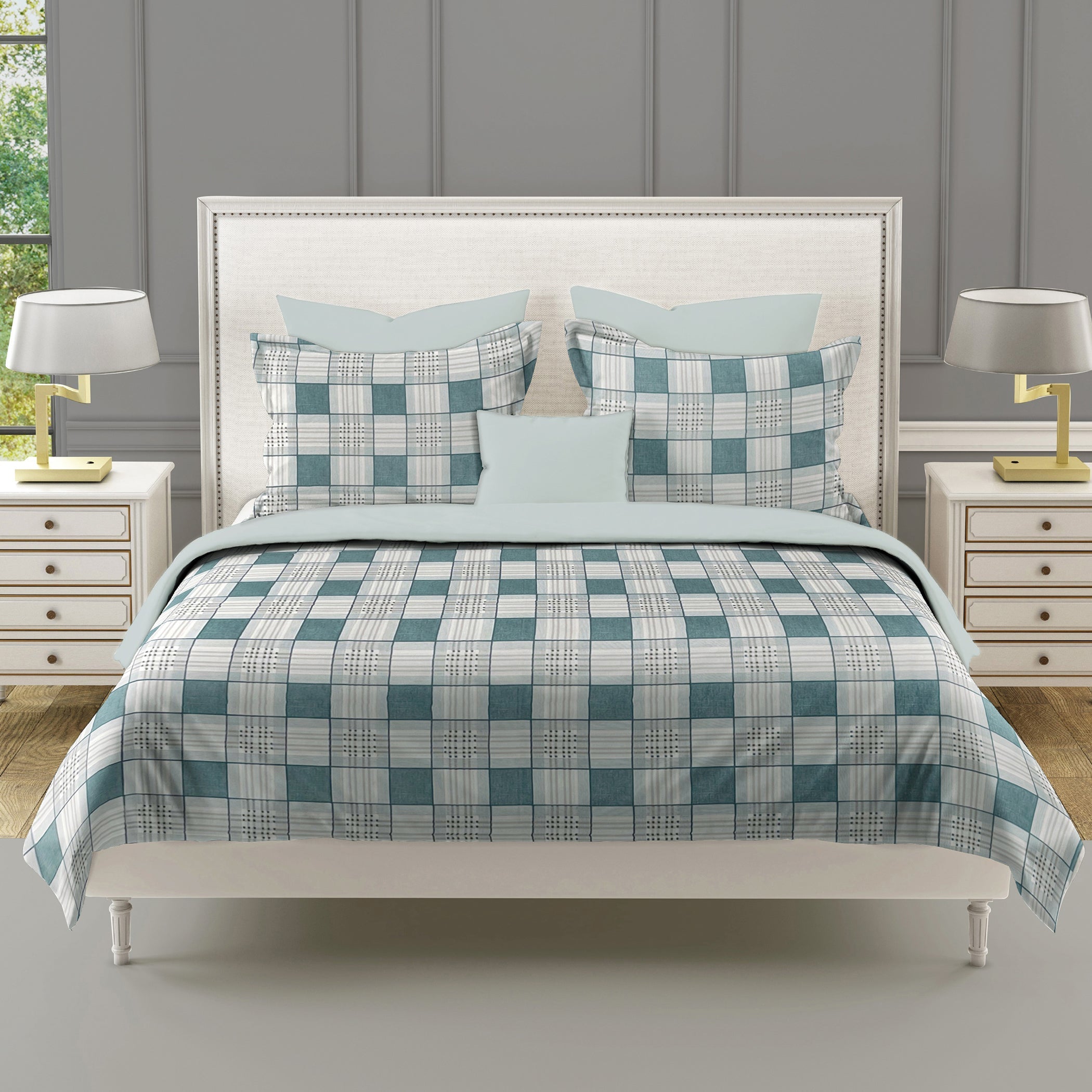 Modern Cotton Geometric Blue Double Winter Quilt