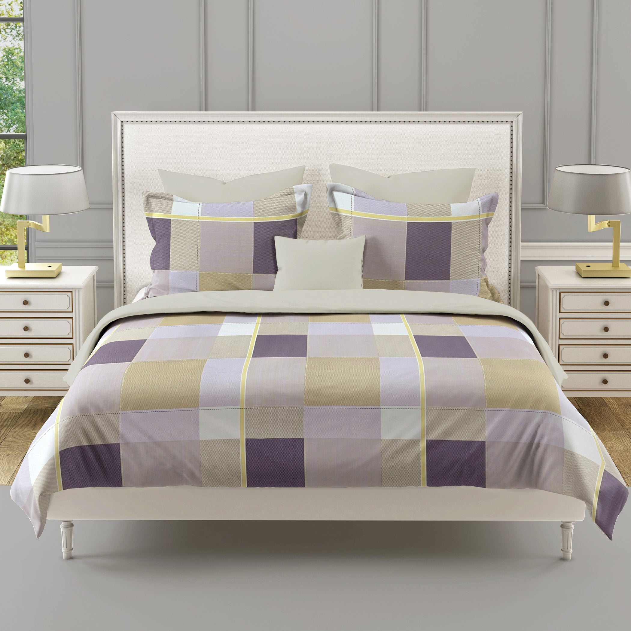 Modern Cotton Geometric Purple Single AC Quilt