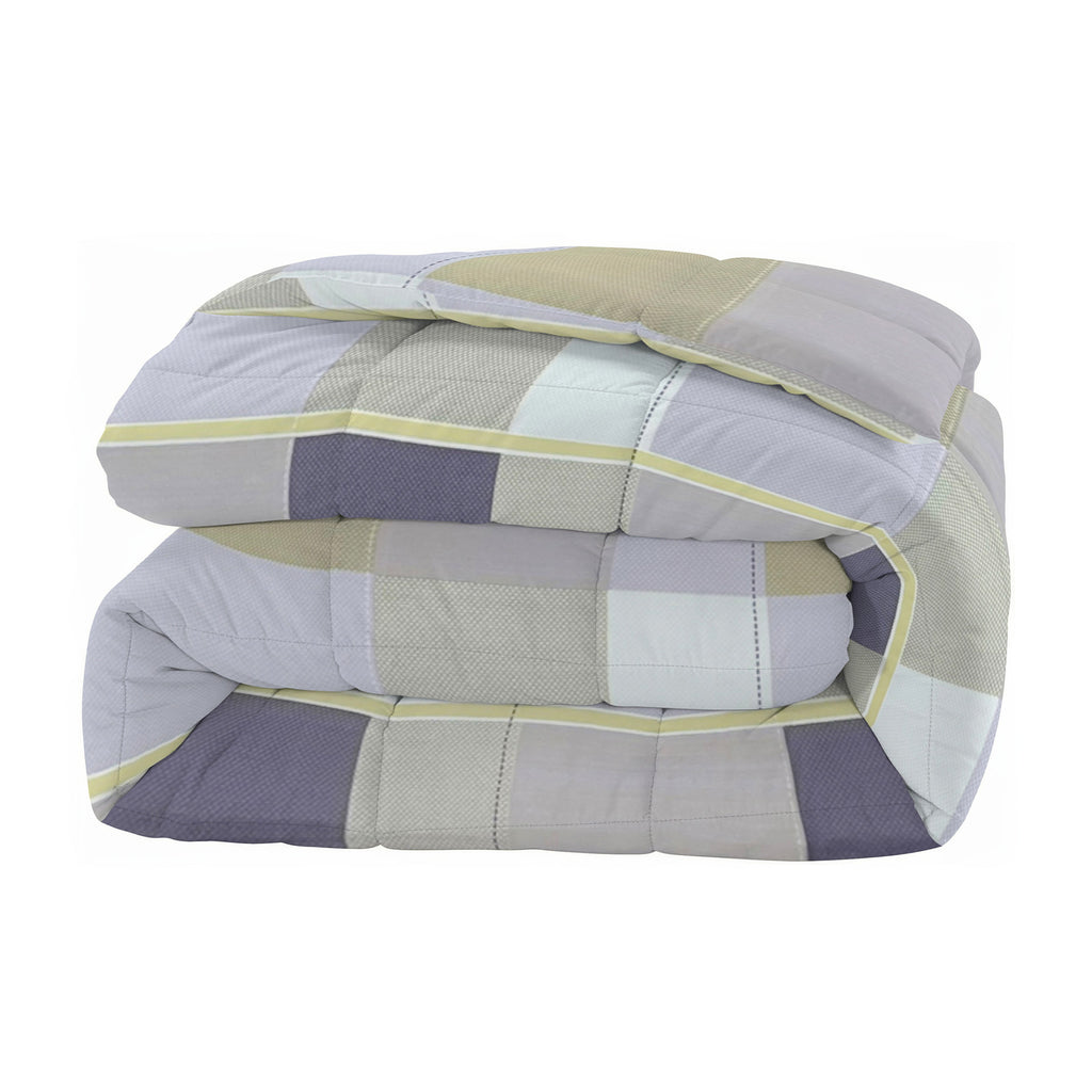 Modern Cotton Geometric Purple Double AC Quilt