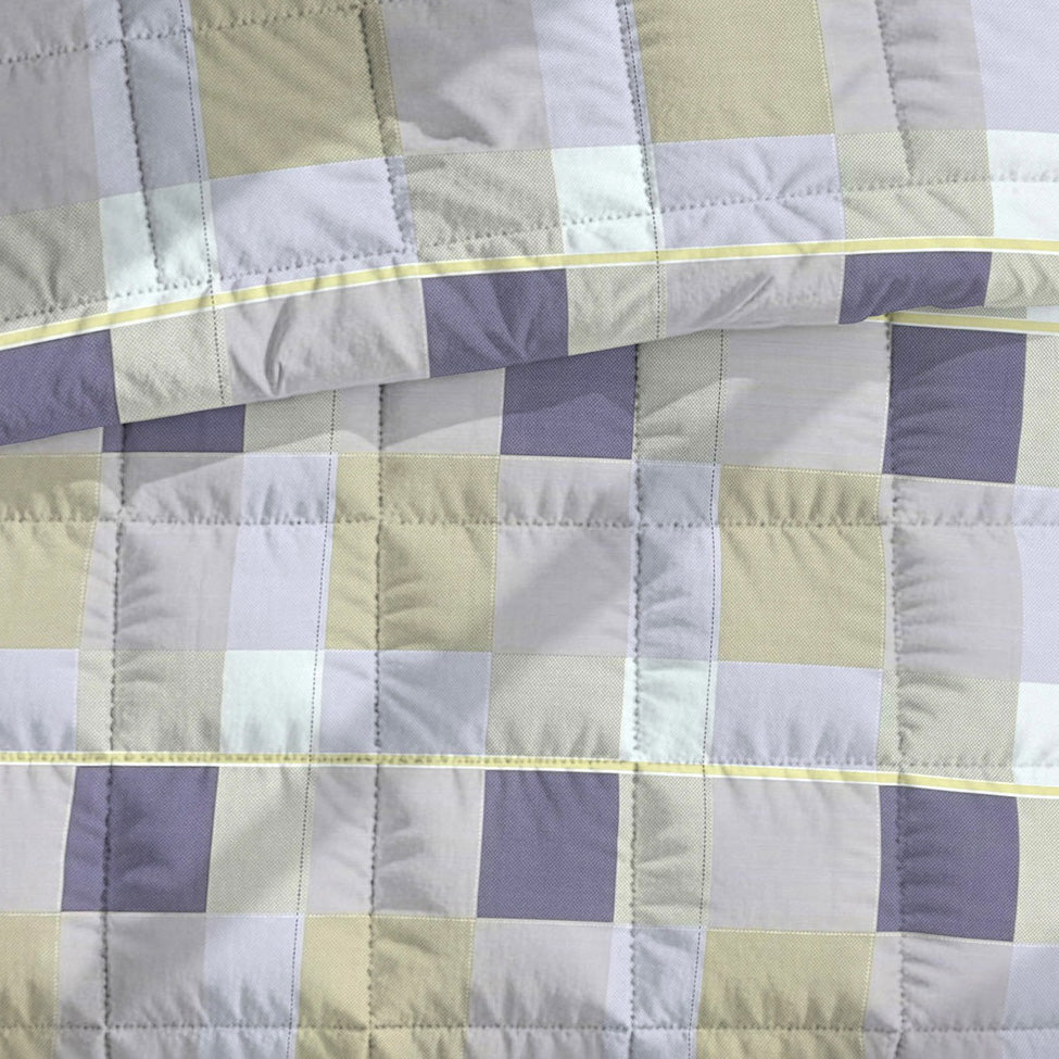 Modern Cotton Geometric Purple Double AC Quilt