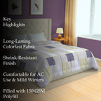 Modern Cotton Geometric Purple Double AC Quilt