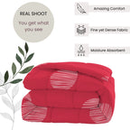 Red & White Geometric Microfiber Lightweight AC Room 150 GSM Comforter