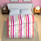 Classic Cotton Striped Pink/purple Double AC Quilt