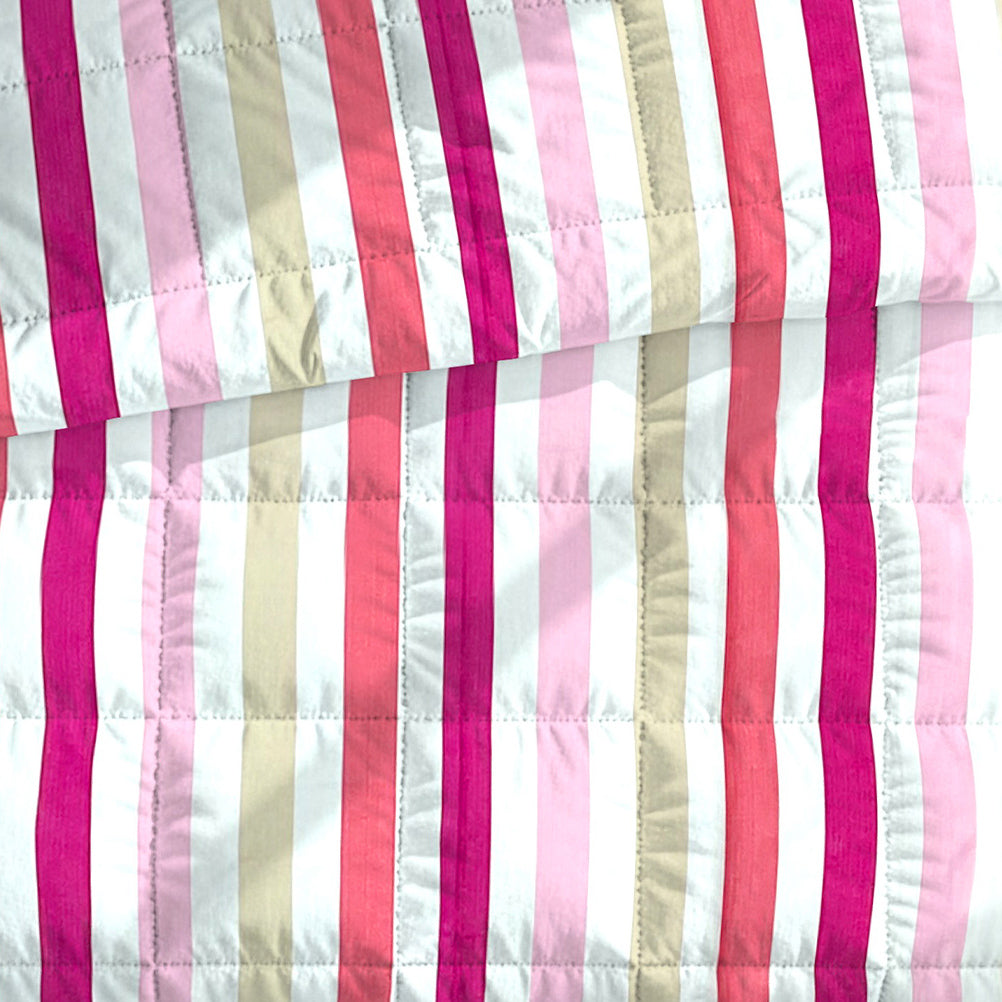 Classic Cotton Striped Pink/purple Double AC Quilt