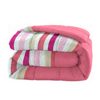 Classic Cotton Striped Pink/purple Double AC Quilt