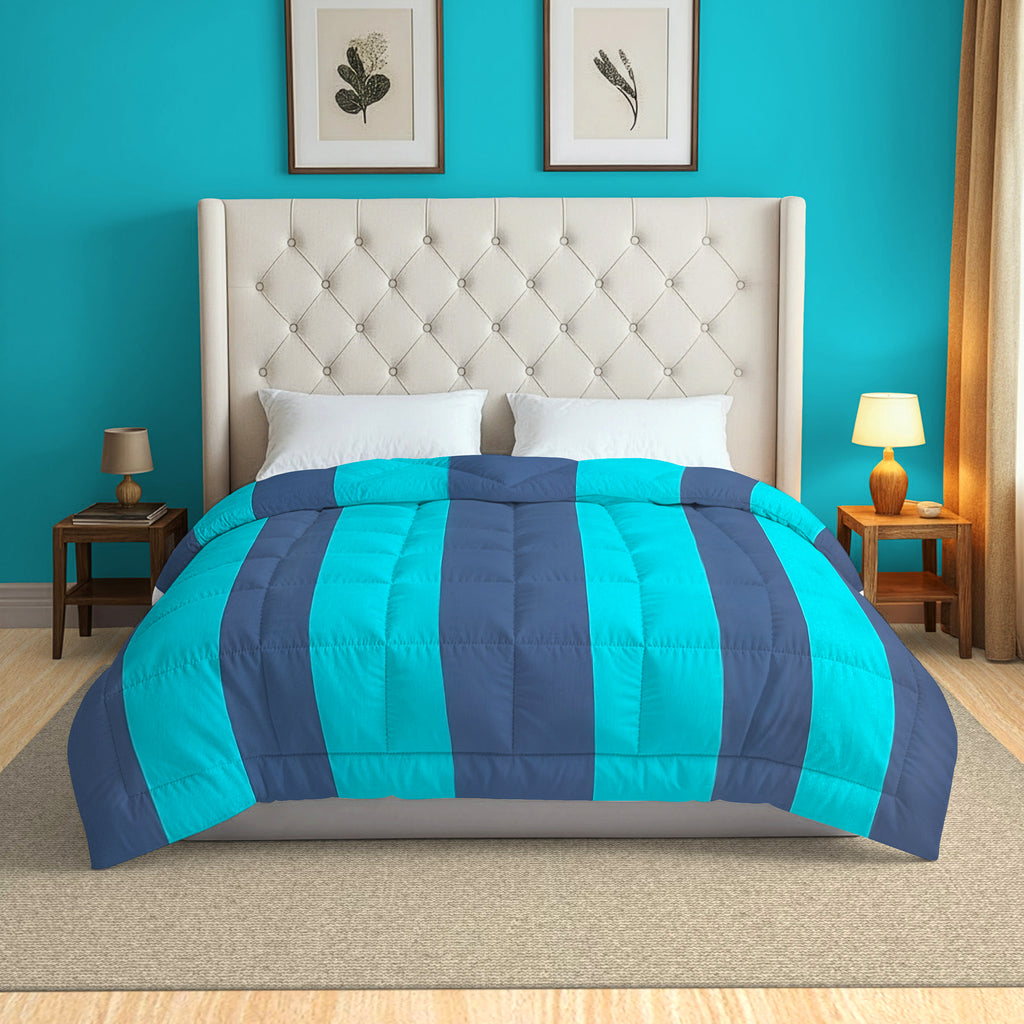 Classic Cotton Striped Blue Double AC Quilt