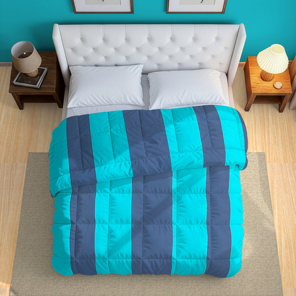 Classic Cotton Striped Blue Double AC Quilt