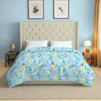 Soft Cotton Floral Blue Double AC Quilt