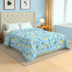 Soft Cotton Floral Blue Double AC Quilt
