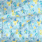 Soft Cotton Floral Blue Double AC Quilt