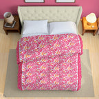Elegant Cotton Ethnic motif White/neutral Double AC Quilt