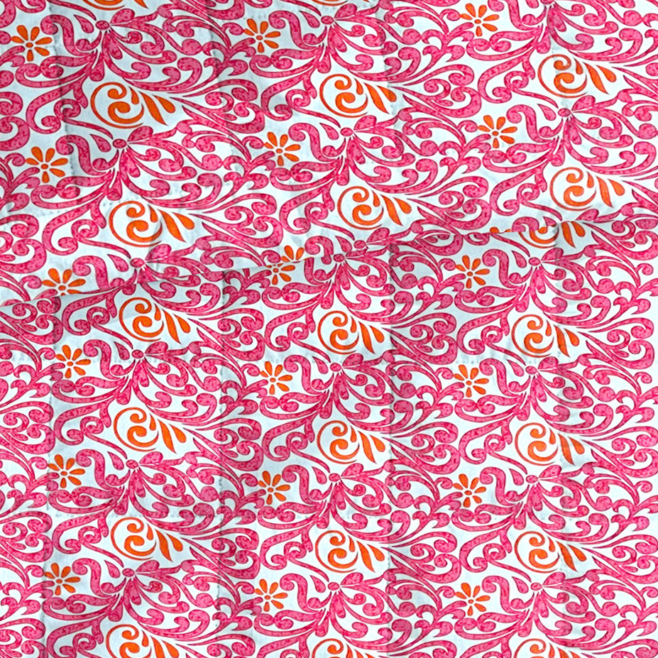 Elegant Cotton Ethnic motif White/neutral Double AC Quilt