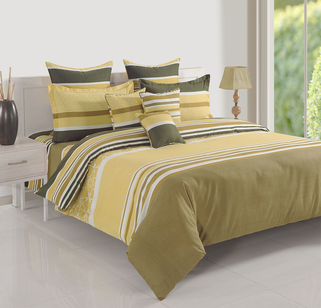 Modern Cotton Geometric Green Single AC Quilt