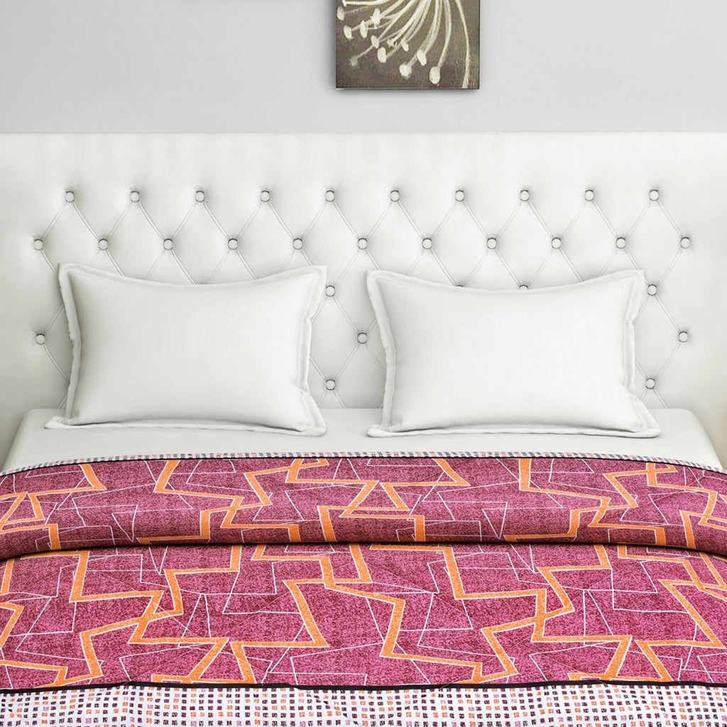 Modern 100% cotton Geometric Red Double AC Quilt
