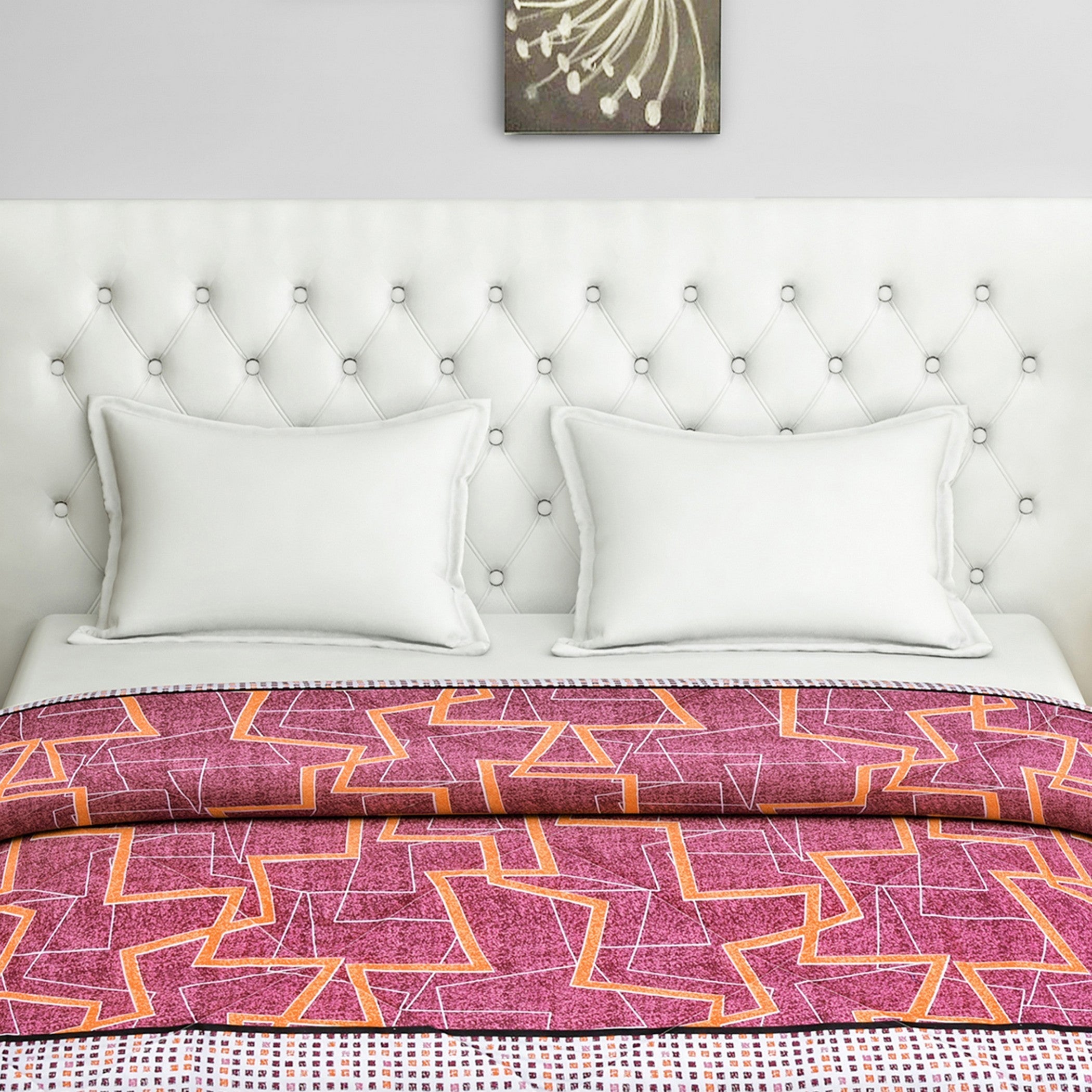 Modern 100% cotton Geometric Red Double AC Quilt