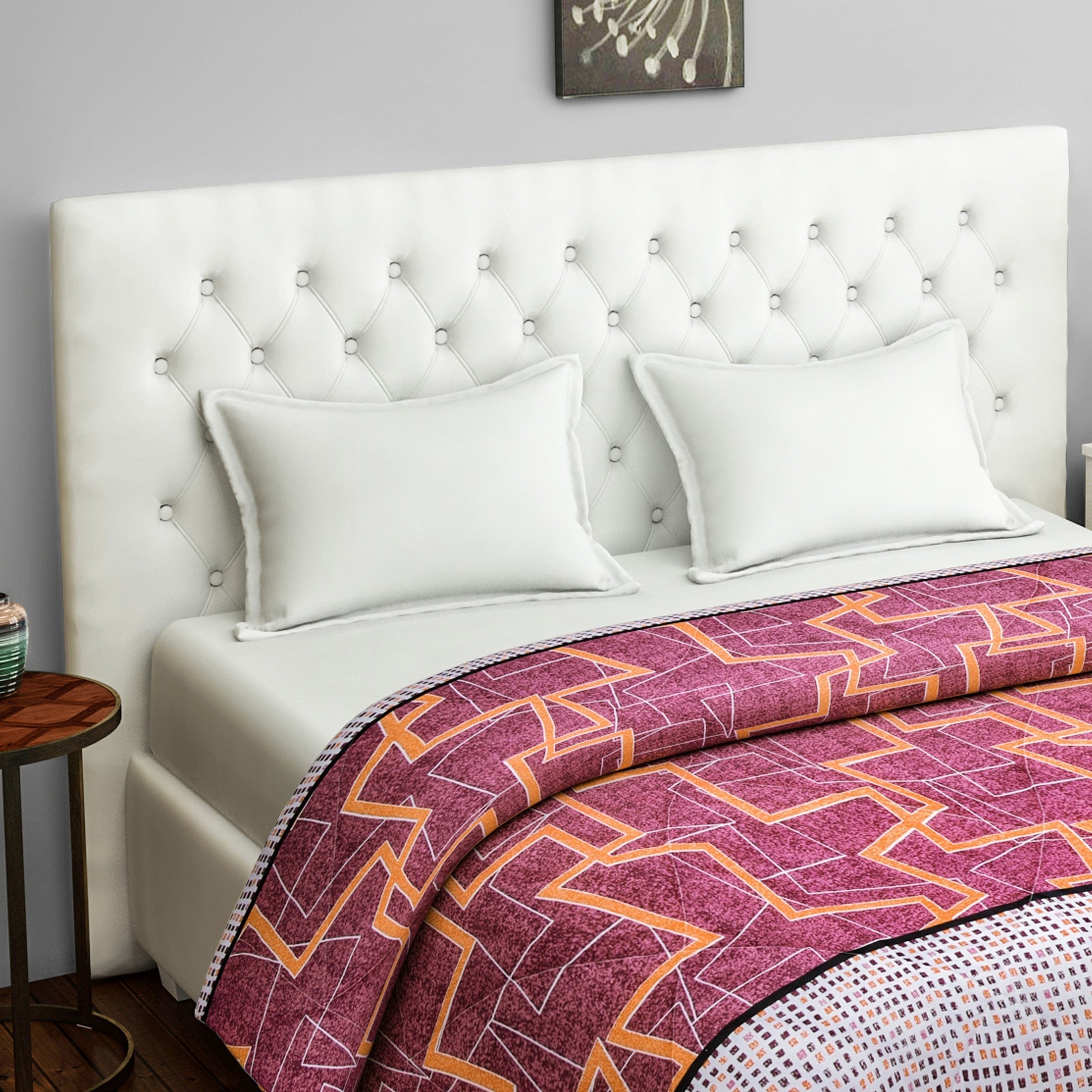 Modern 100% cotton Geometric Red Double AC Quilt