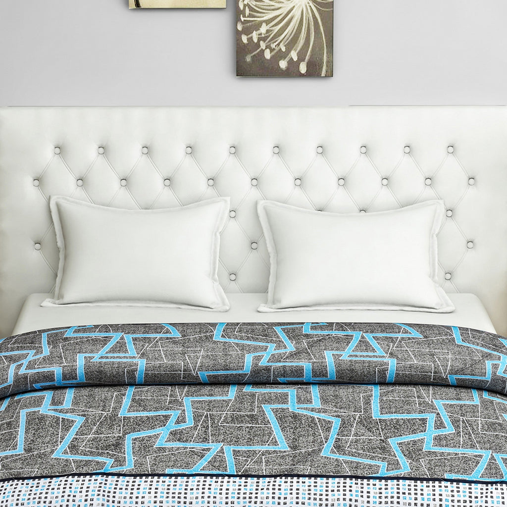 Modern 100% cotton Geometric Grey Double AC Quilt