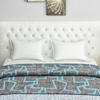 Modern 100% cotton Geometric Grey Double AC Quilt