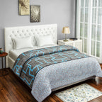 Modern 100% cotton Geometric Grey Double AC Quilt