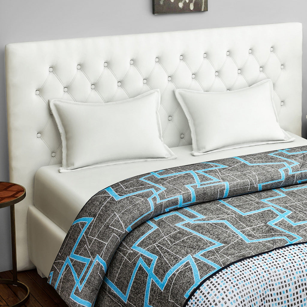 Artistic Cotton Abstract Grey Single AC Quilt